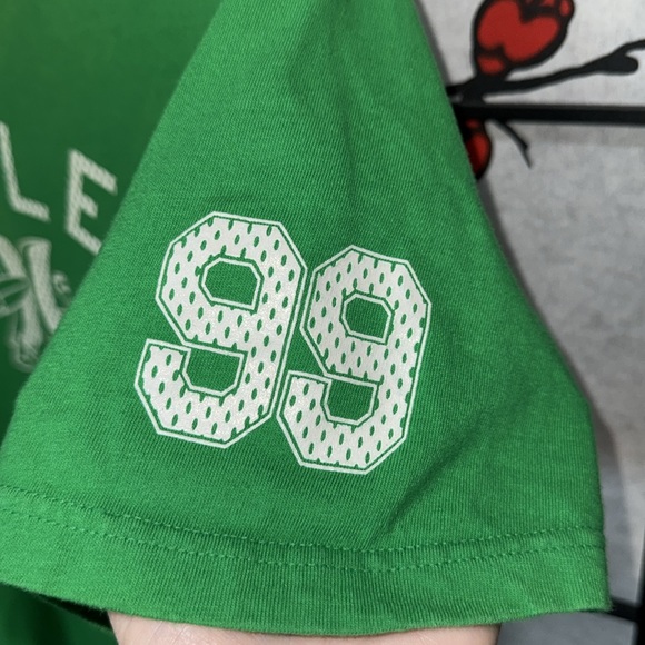 Hurley Large Bright Green Logo Mens Graphic Short Sleeve Tee Shirt - Picture 4 of 8